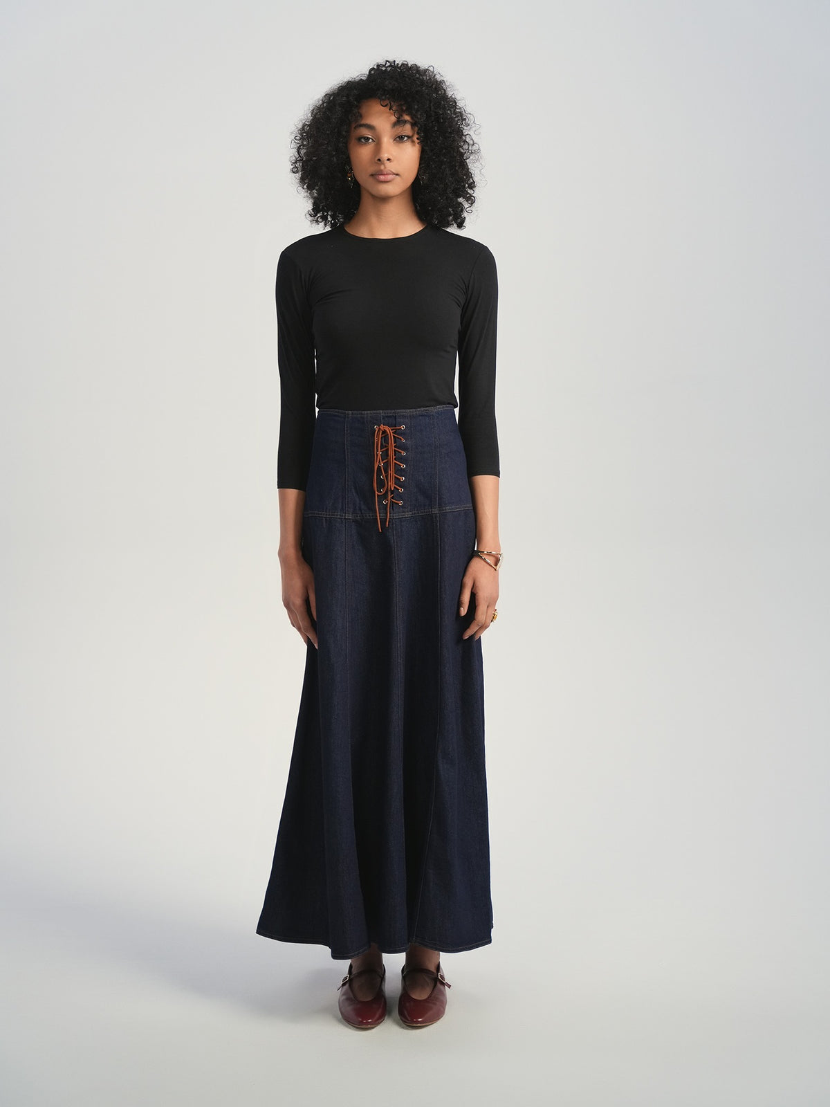 Aleeza Paris Taya Denim Skirt – modest skirt in Blue Denim