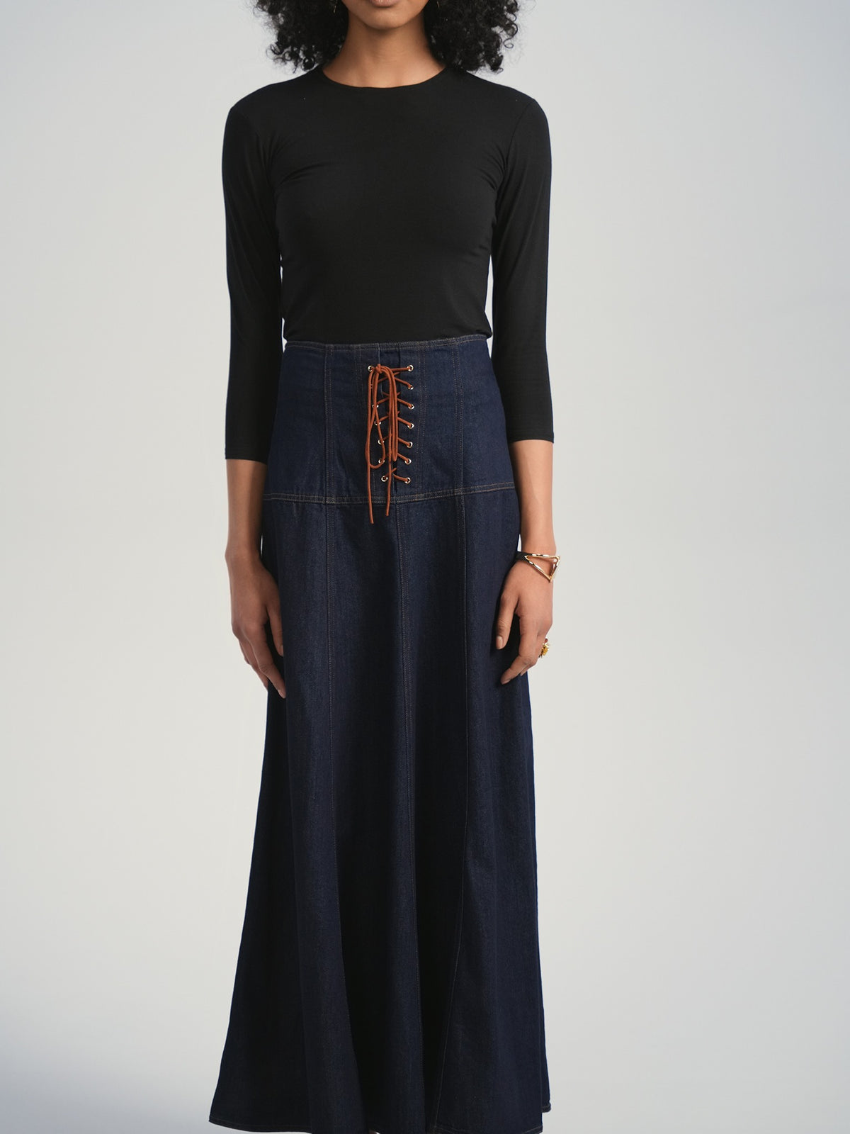 Aleeza Paris Taya Denim Skirt – modest skirt in Blue Denim