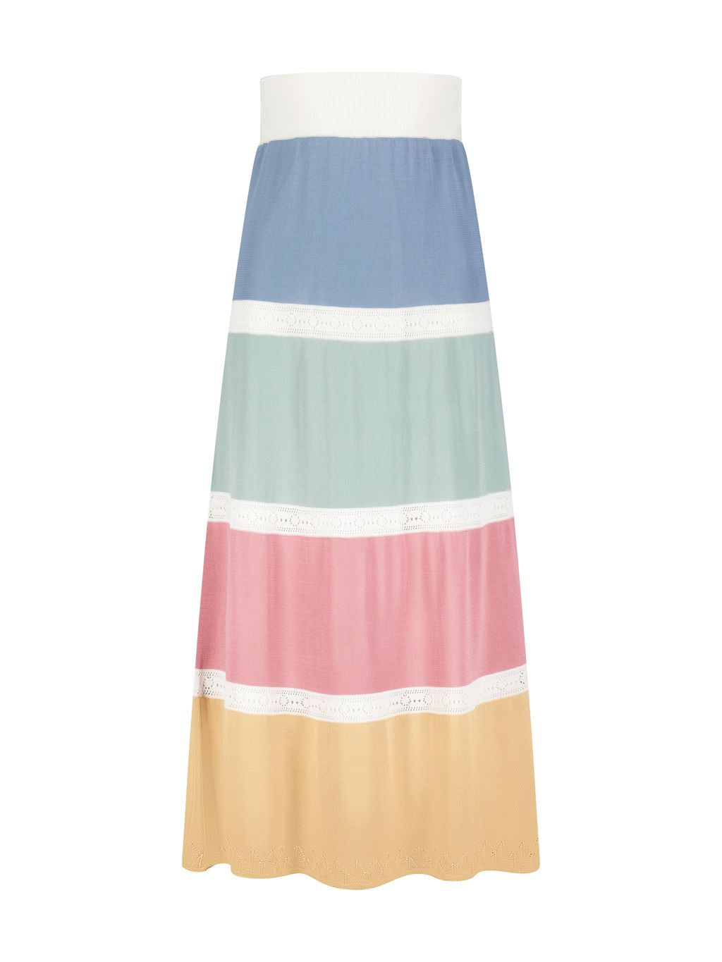 Aleeza Paris Tri Color Knit Maxi Skirt – modest skirt in As Picture
