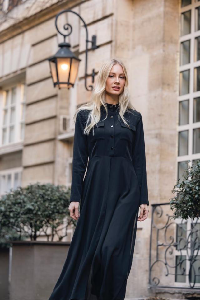 Aleeza Paris Whimsical Dress – modest dress in Black