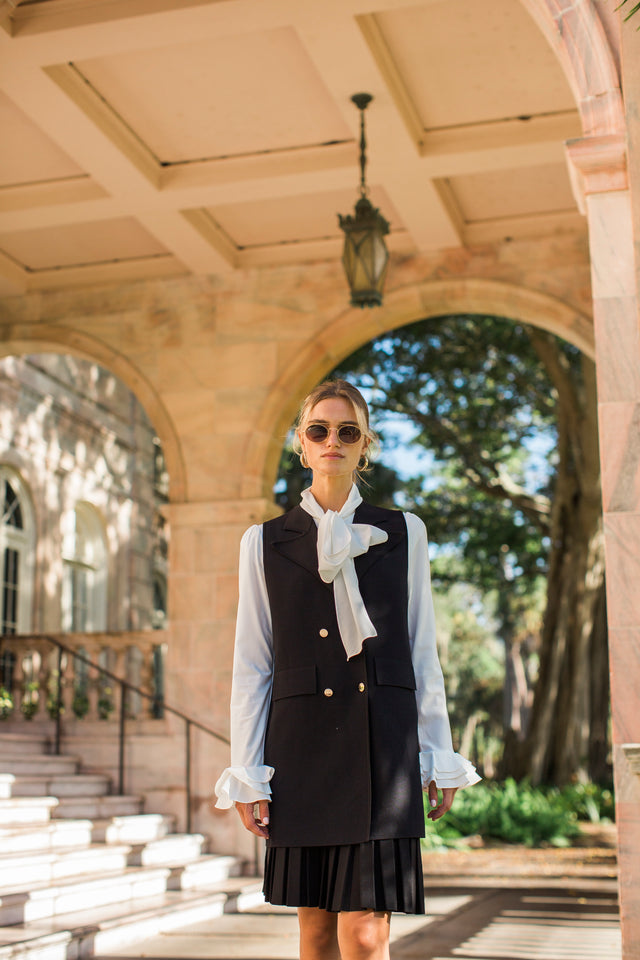Long Knit Blazer Vest