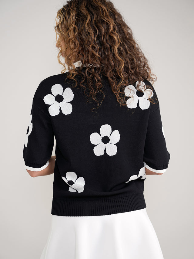 Knit Flower Top