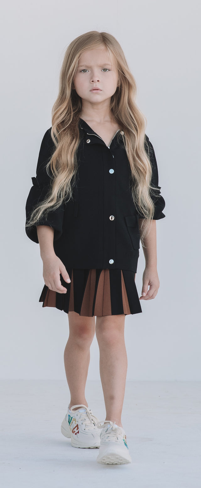 Mini Rosee Black Loose Knit Cardigan