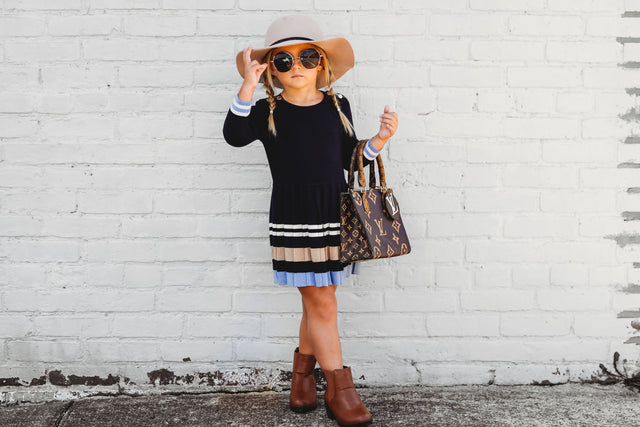 Kids Pleated Knit Dress