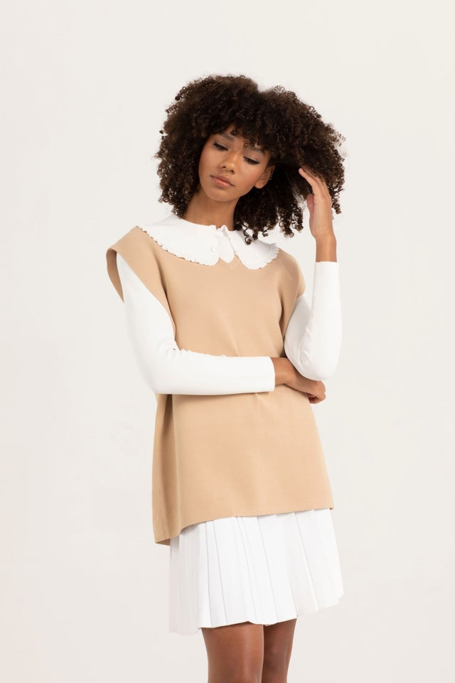 V Neck Knit Oversize Mocha