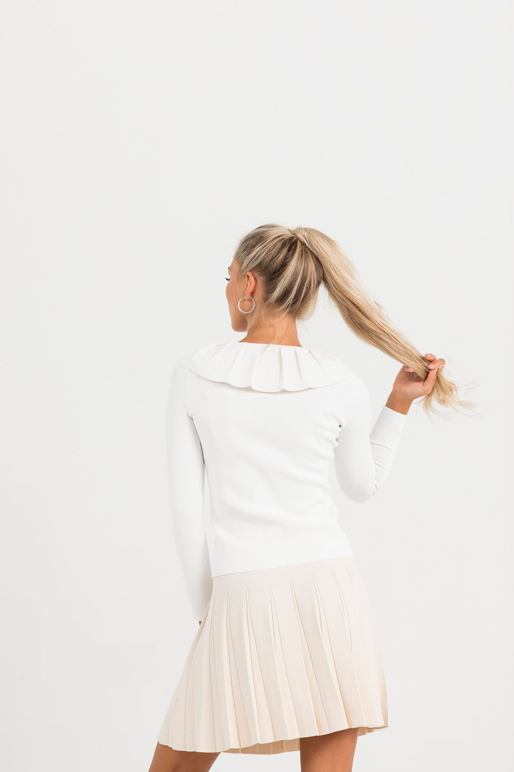 Aleeza Paris Pleated Wonder Skirt In Cream – modest skirt in Cream