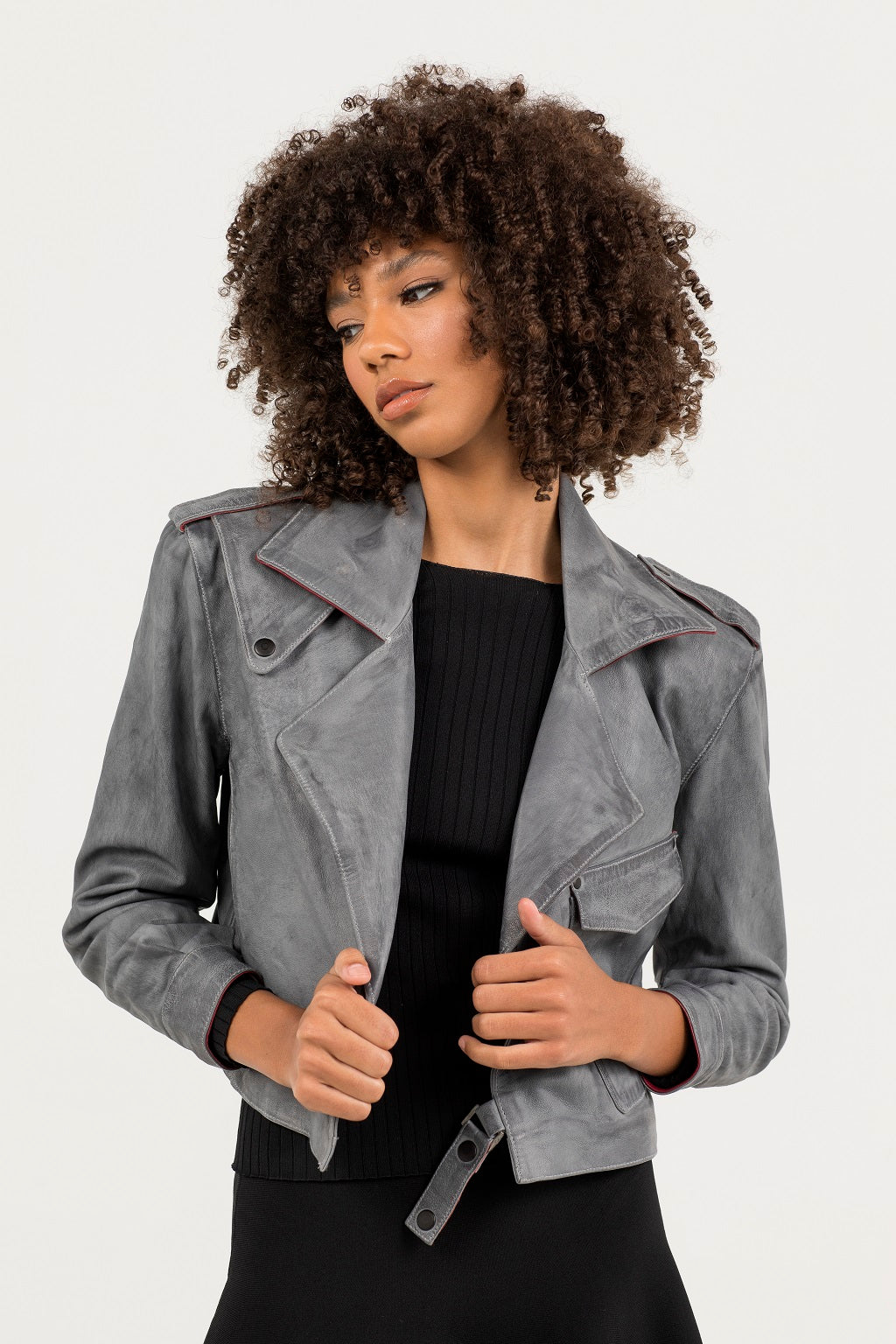 Aleeza Paris Brett Lamb Skin Leather Jacket – modest top