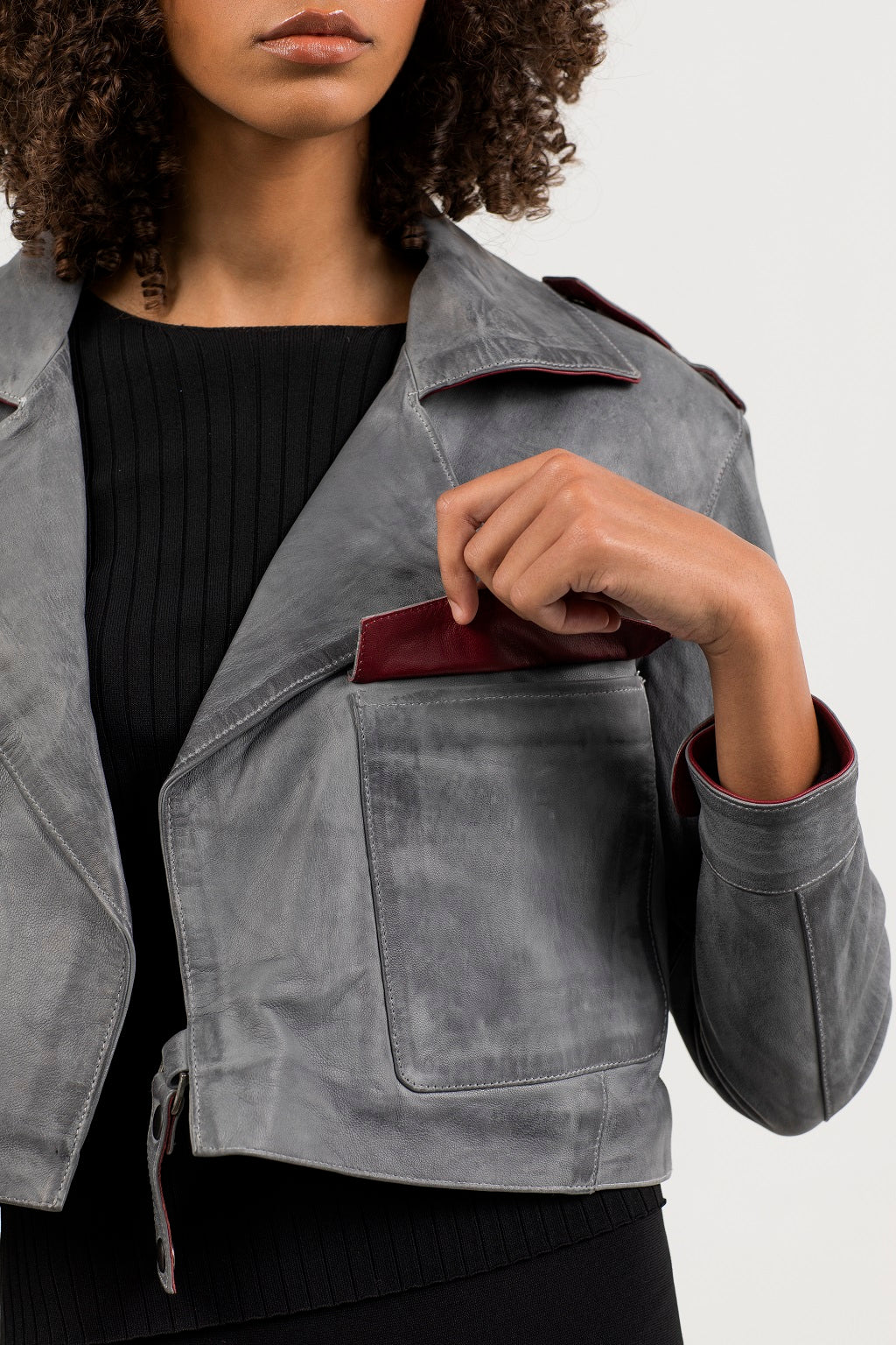 Aleeza Paris Brett Lamb Skin Leather Jacket – modest top