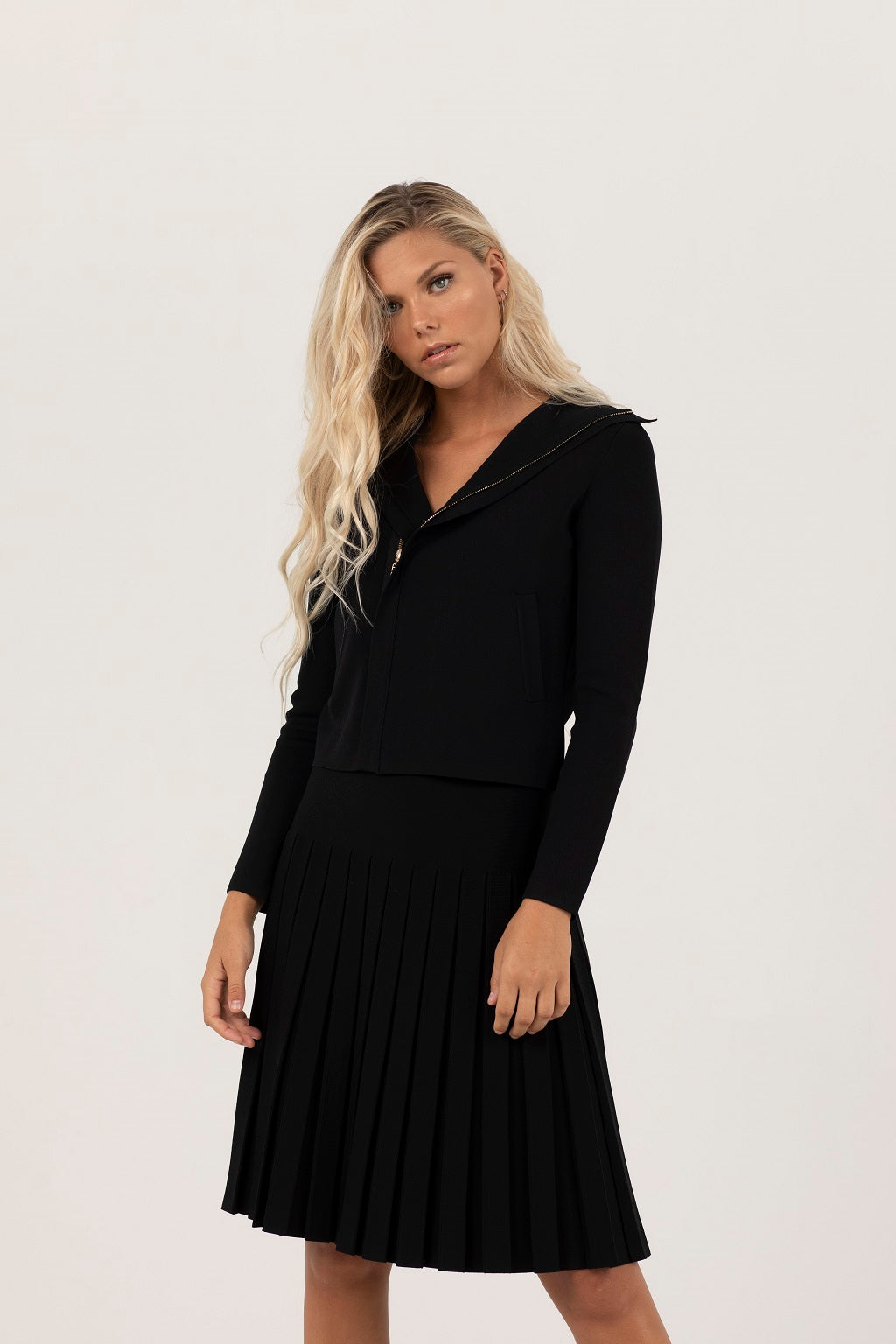Aleeza Paris Grenache Knit Cardigan – modest dress in Black