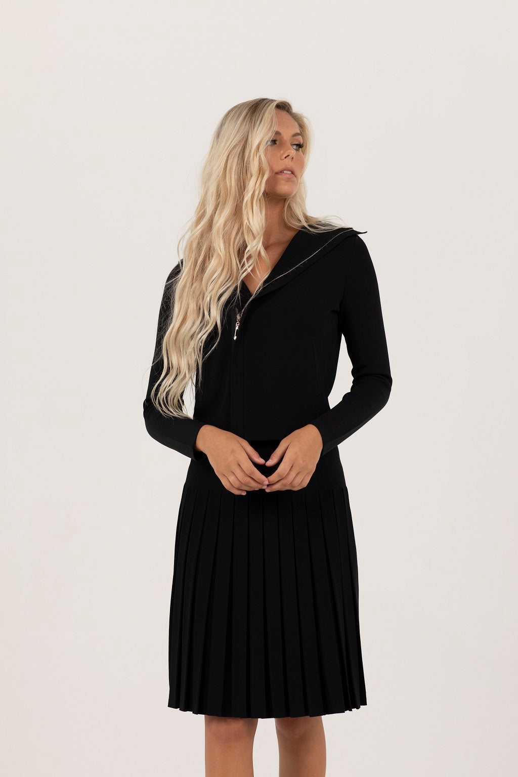 Aleeza Paris Grenache Knit Cardigan – modest dress in Black