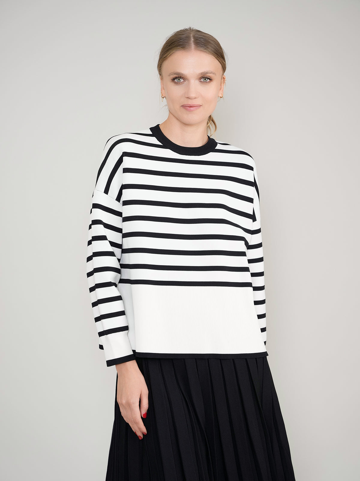 Aleeza Paris Knit Striped Top – modest top