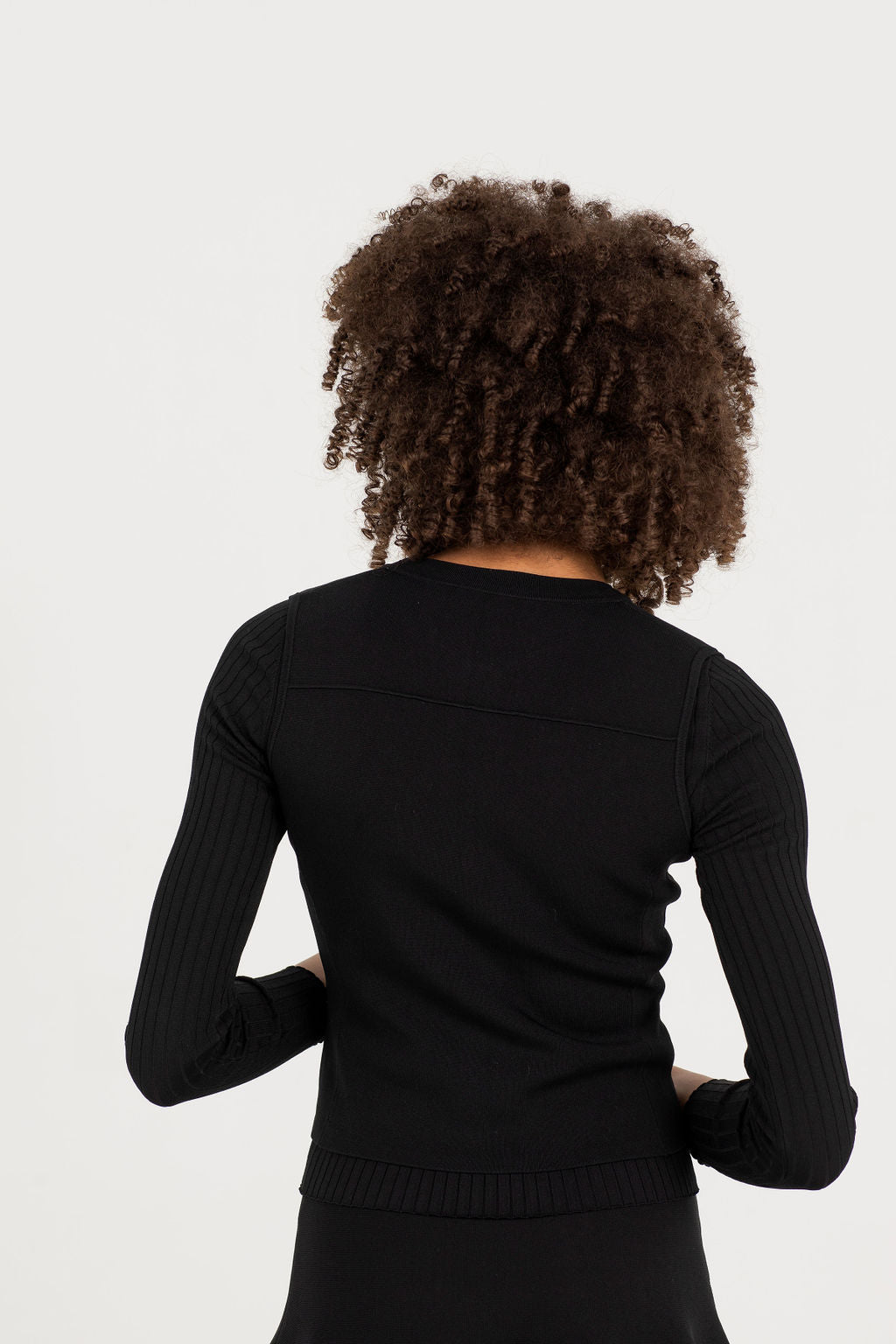 Aleeza Paris Malbec Knit Zipper Vest – modest top in Black