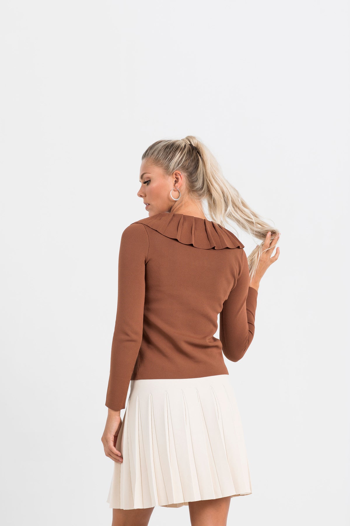Aleeza Paris Monte Knit Top Cocoa – modest dress in Cocoa