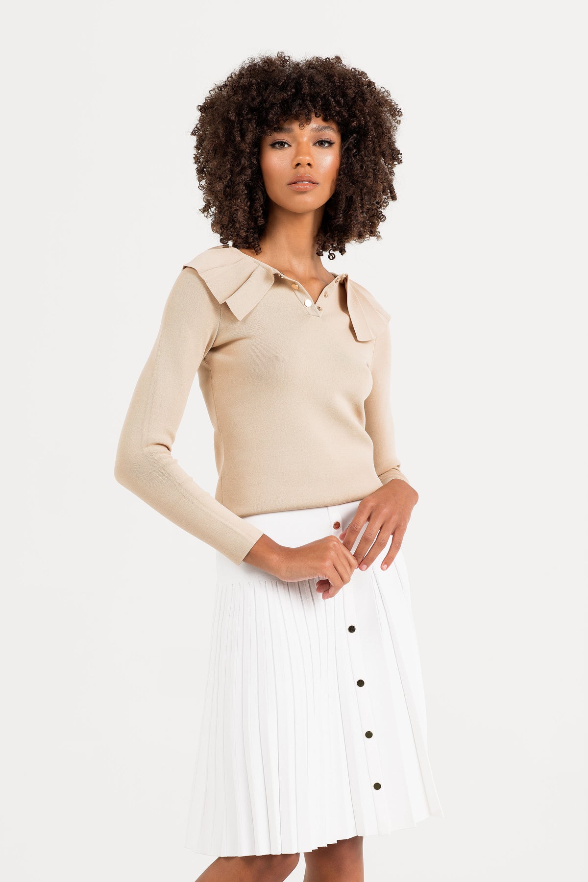 Aleeza Paris Monte Knit Top Mocha – modest top in Mocha