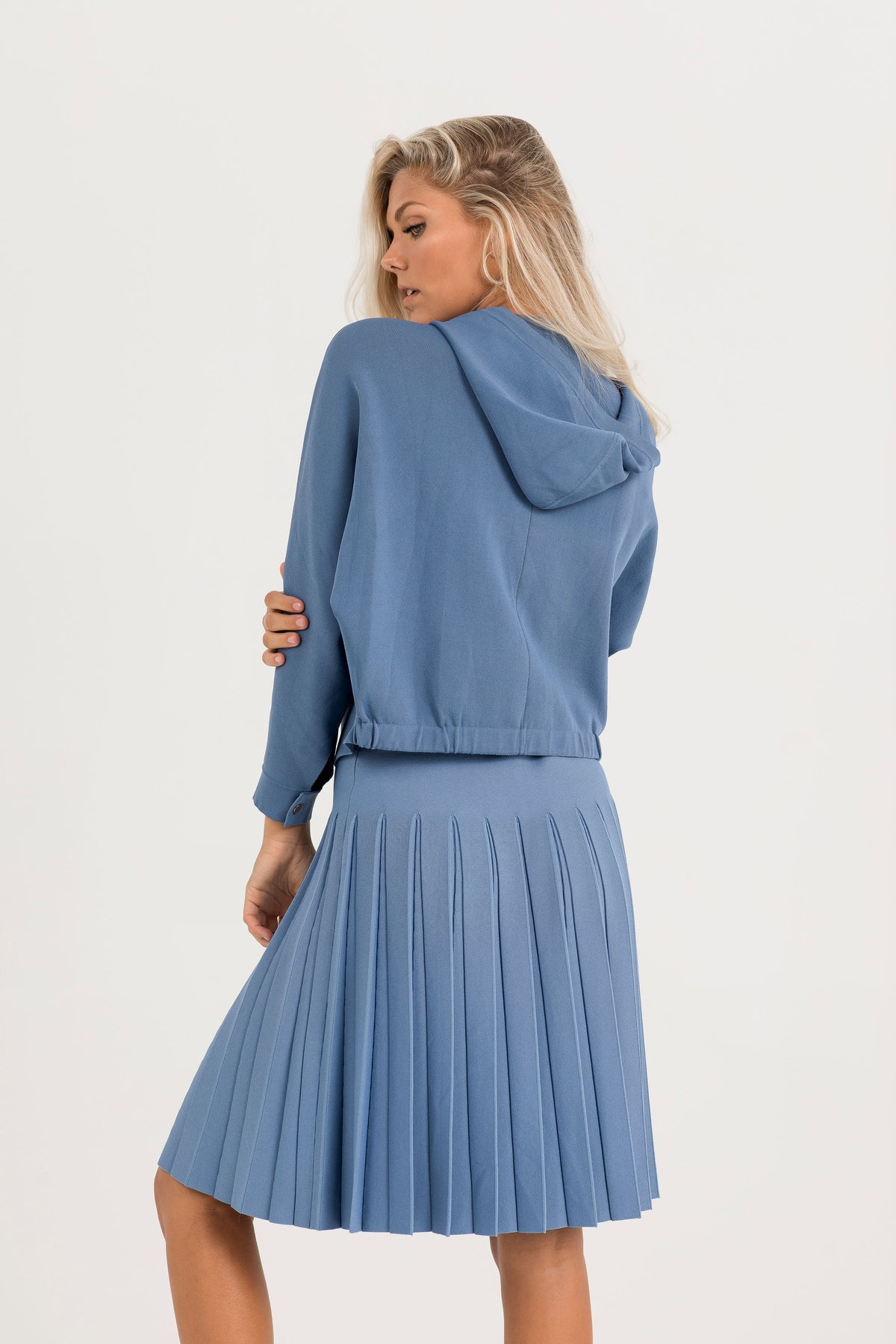 Aleeza Paris Pleated Wonder Skirt In Azure Blue – modest skirt in Azure Blue