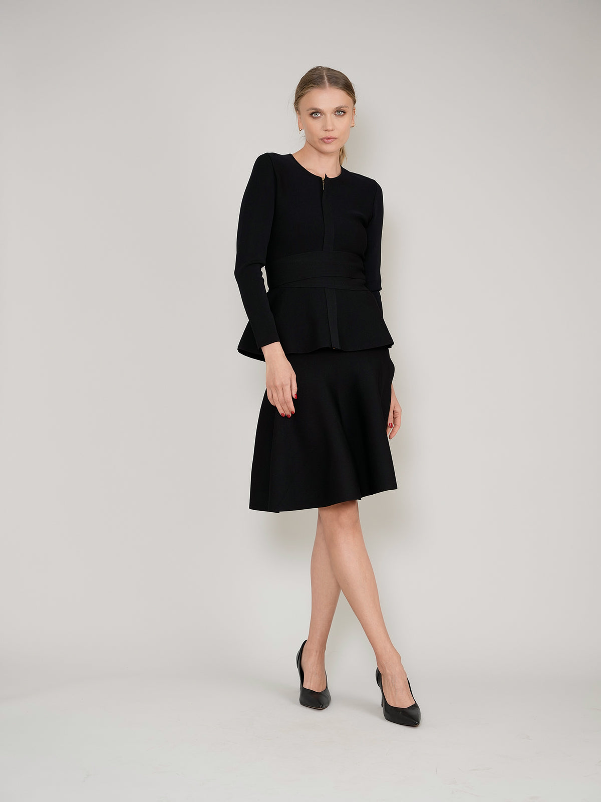 Aleeza Paris Zipper Wrap Top – modest dress in Black