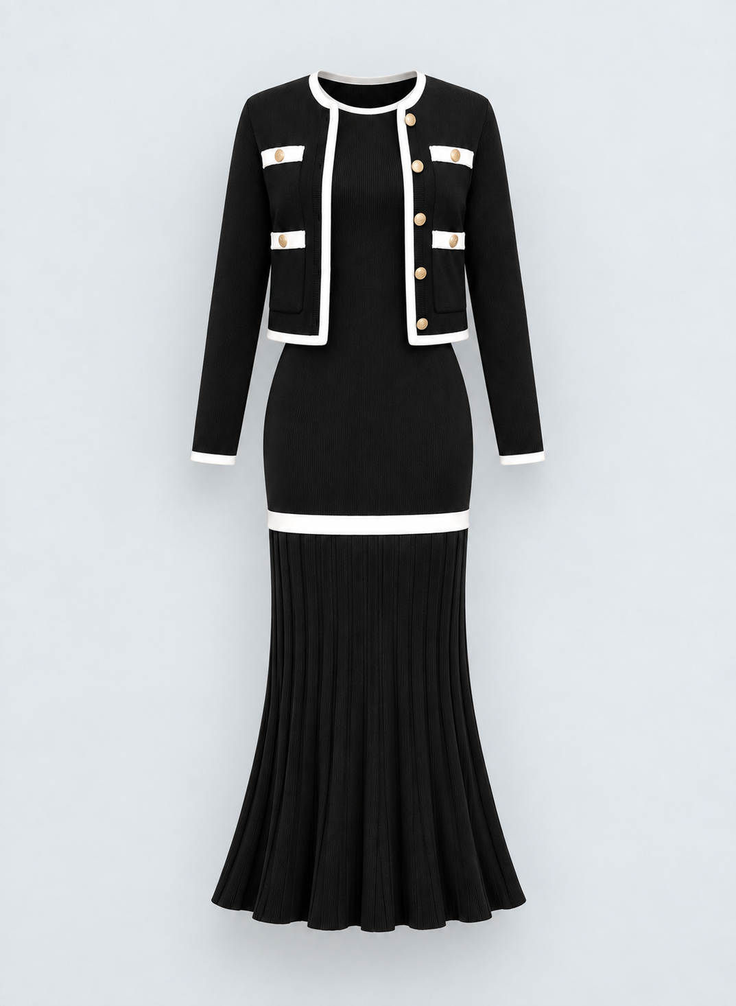 Sculpted Rib Knit Two-Piece