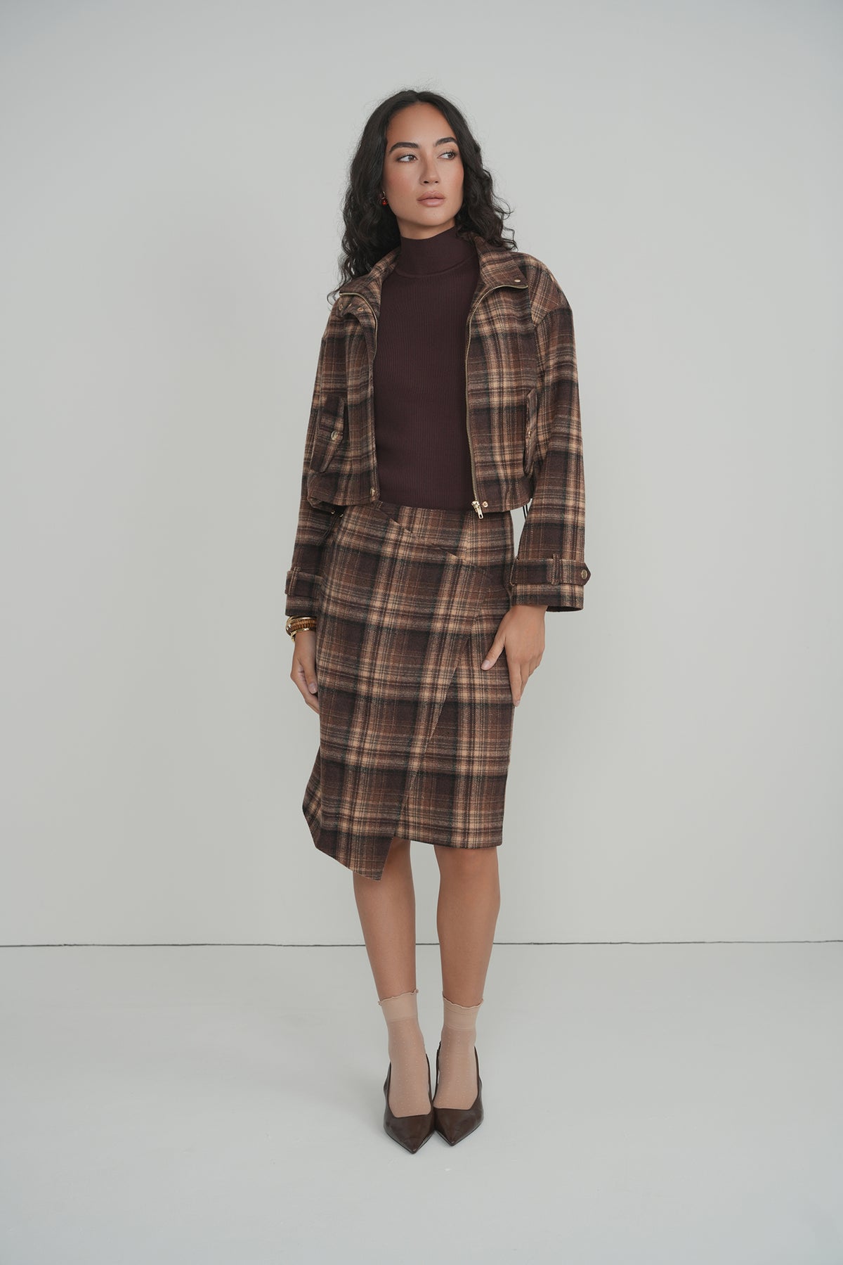 The Briar Plaid Jacket - Brown Plaid
