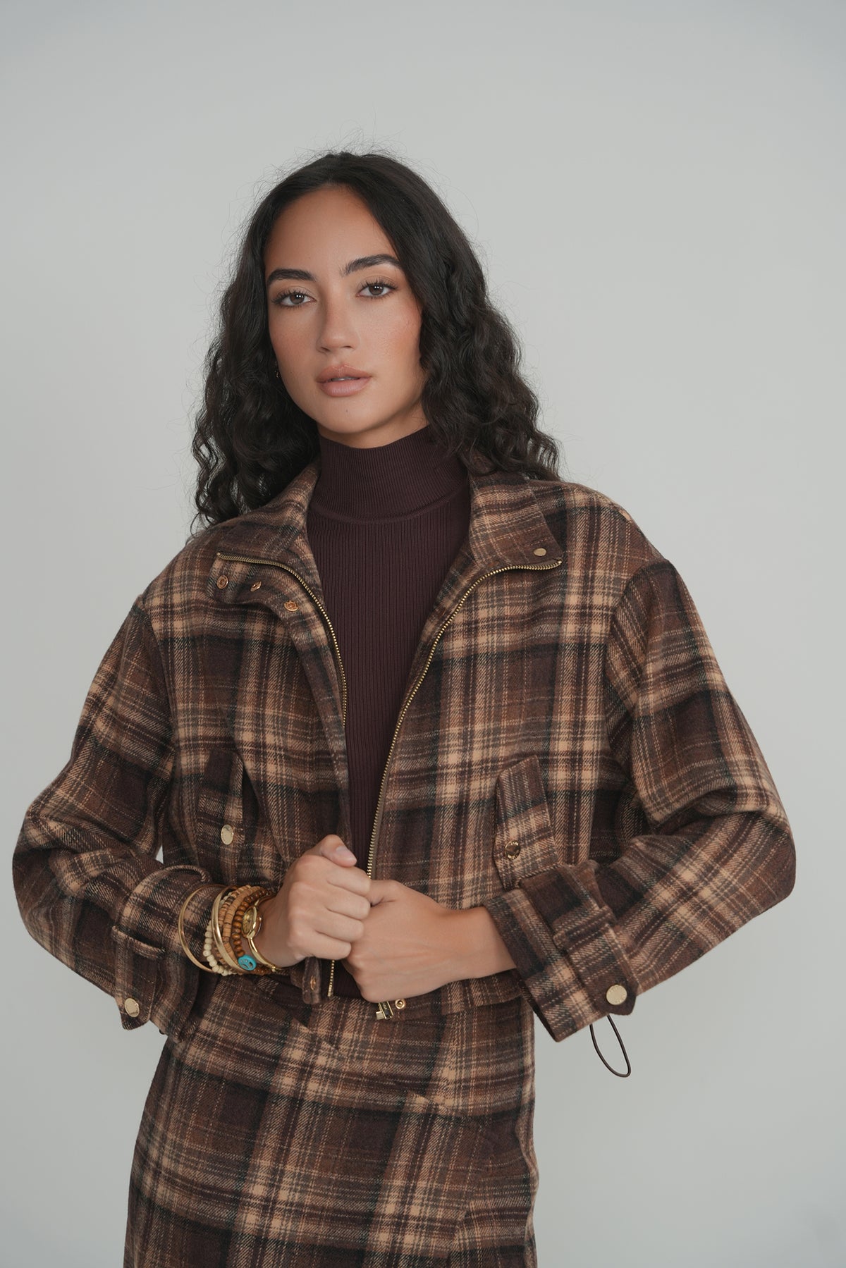 The Briar Plaid Jacket - Brown Plaid