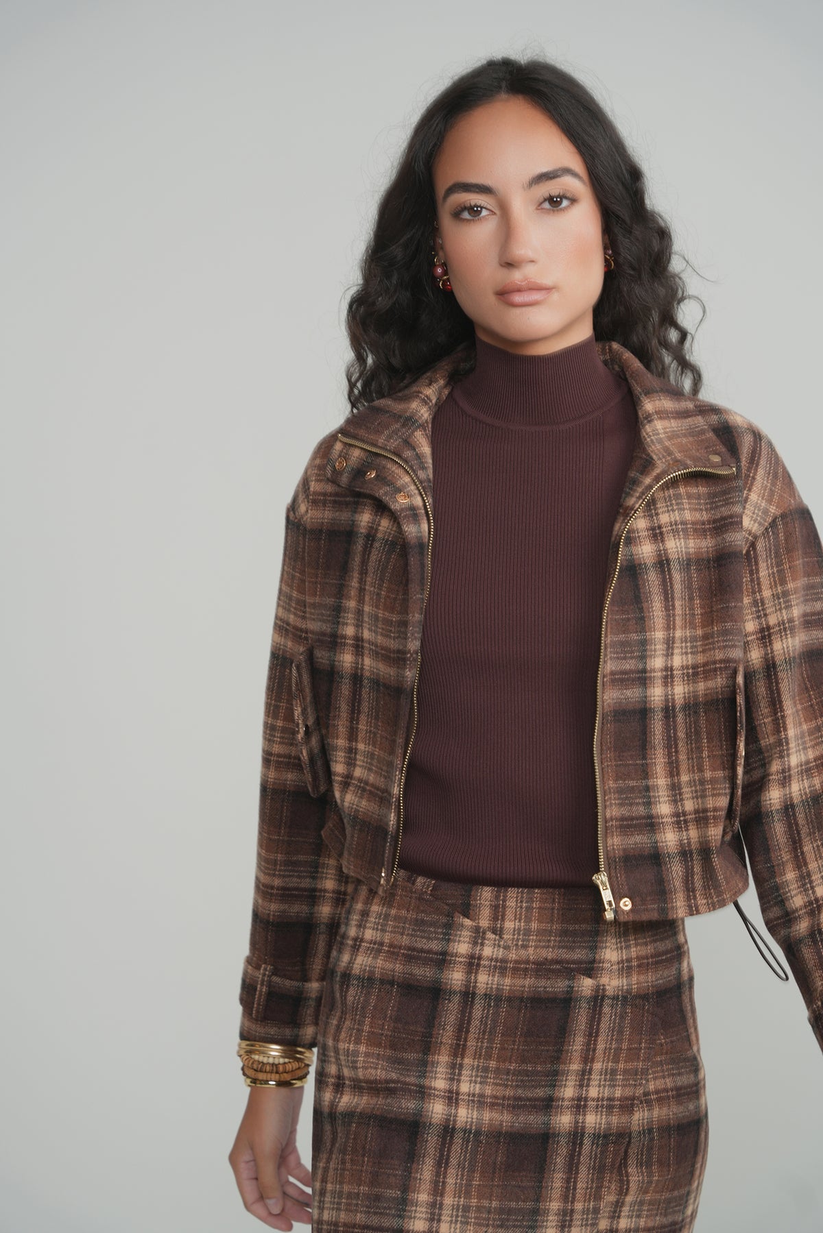 The Briar Plaid Jacket - Brown Plaid