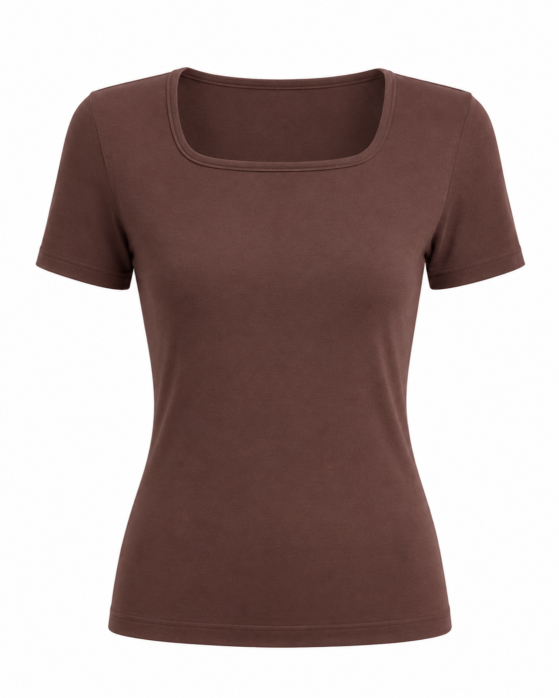Square Neck Modal Top Short Sleeve