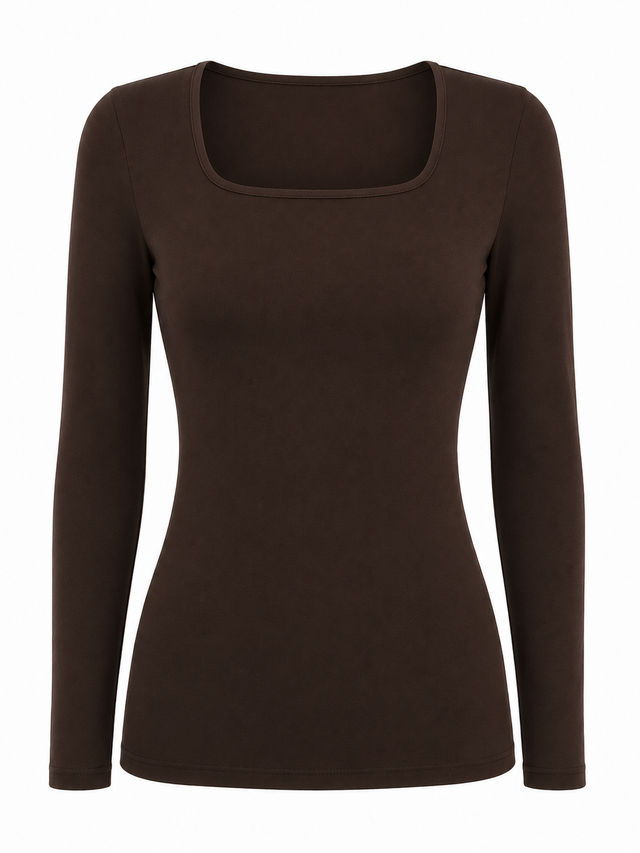 Square Neck Top Long Sleeve
