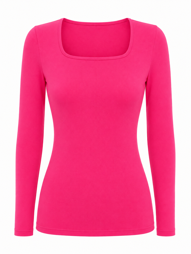 Square Neck Top Long Sleeve