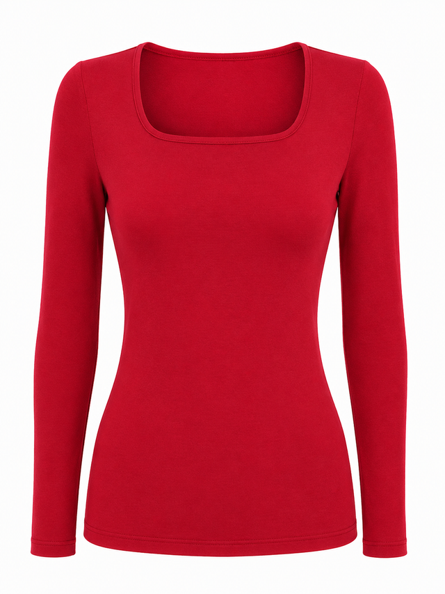 Square Neck Top Long Sleeve
