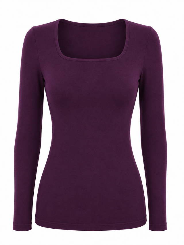 Square Neck Top Long Sleeve