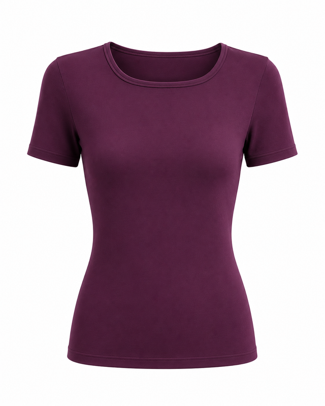 Square Neck Modal Top Short Sleeve