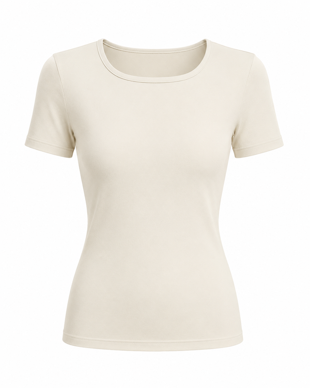Square Neck Modal Top Short Sleeve