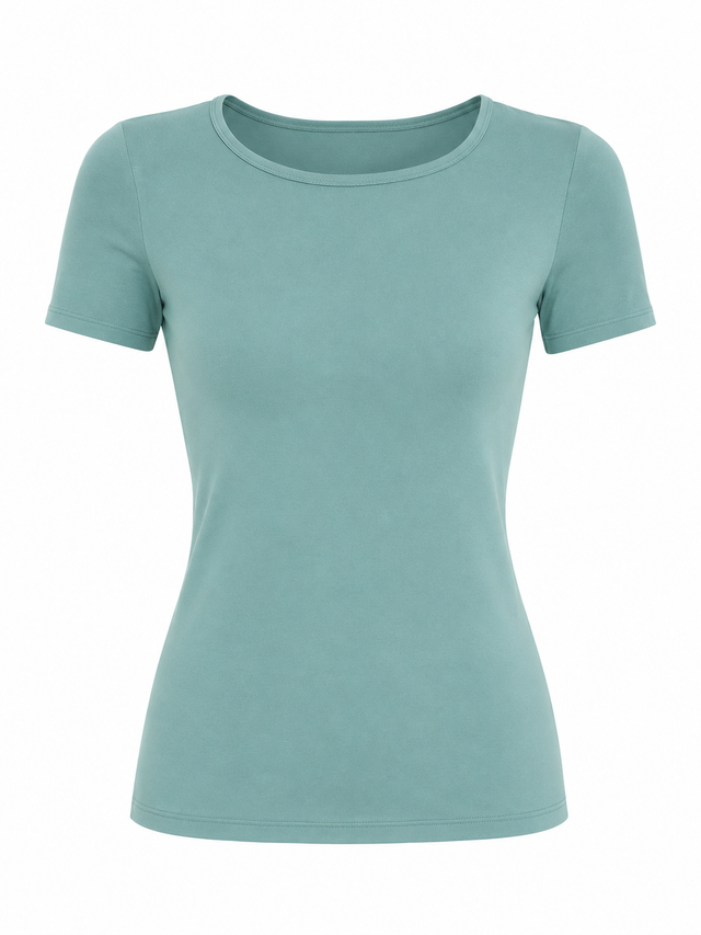 Square Neck Modal Top Short Sleeve