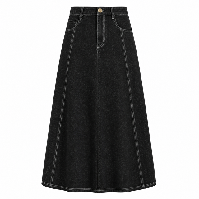Structured Denim Skirt