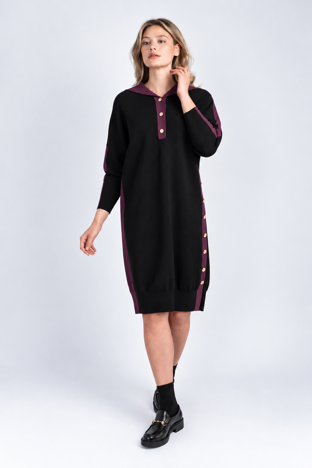 The Contrast Knit Dress