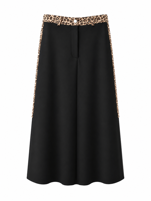 Leopard Trim Skirt