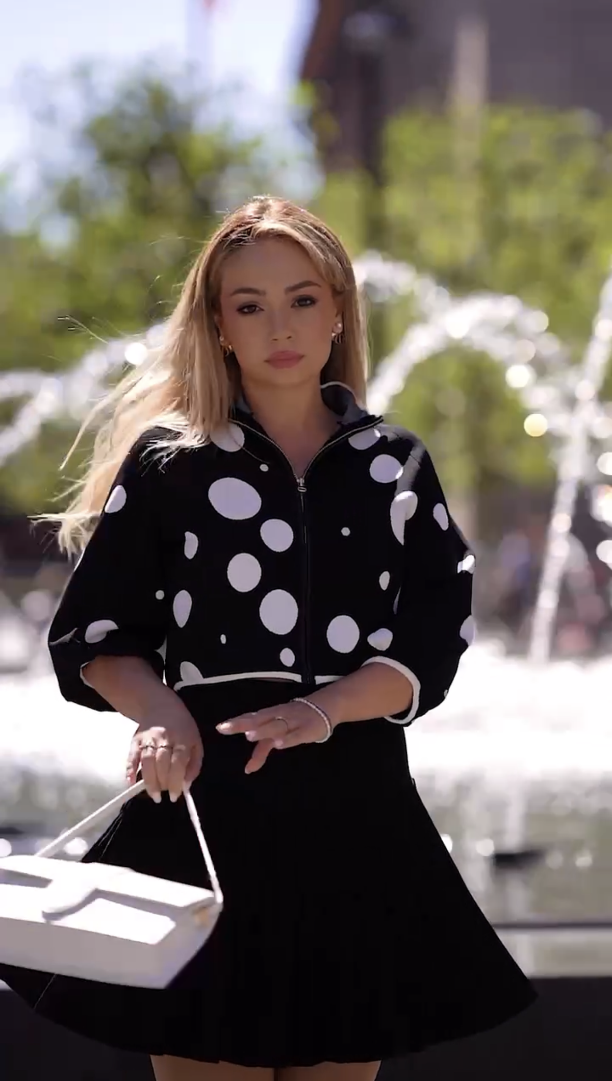 Polkadot Knit Bomber