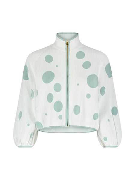 Polka Dot Cropped Knit Cardigan – Aleeza Paris