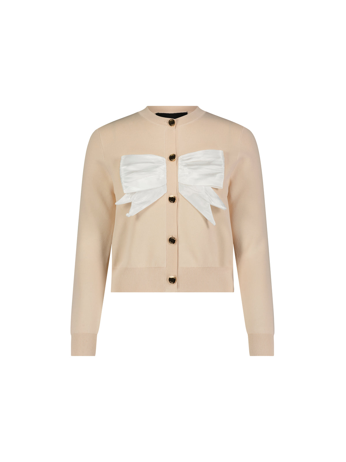 Aleeza Paris Carol Satin Bow Knit Cardigan – modest top in Blush