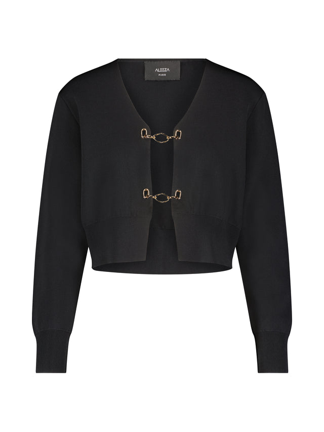 Grace Cropped Chain Cardigan