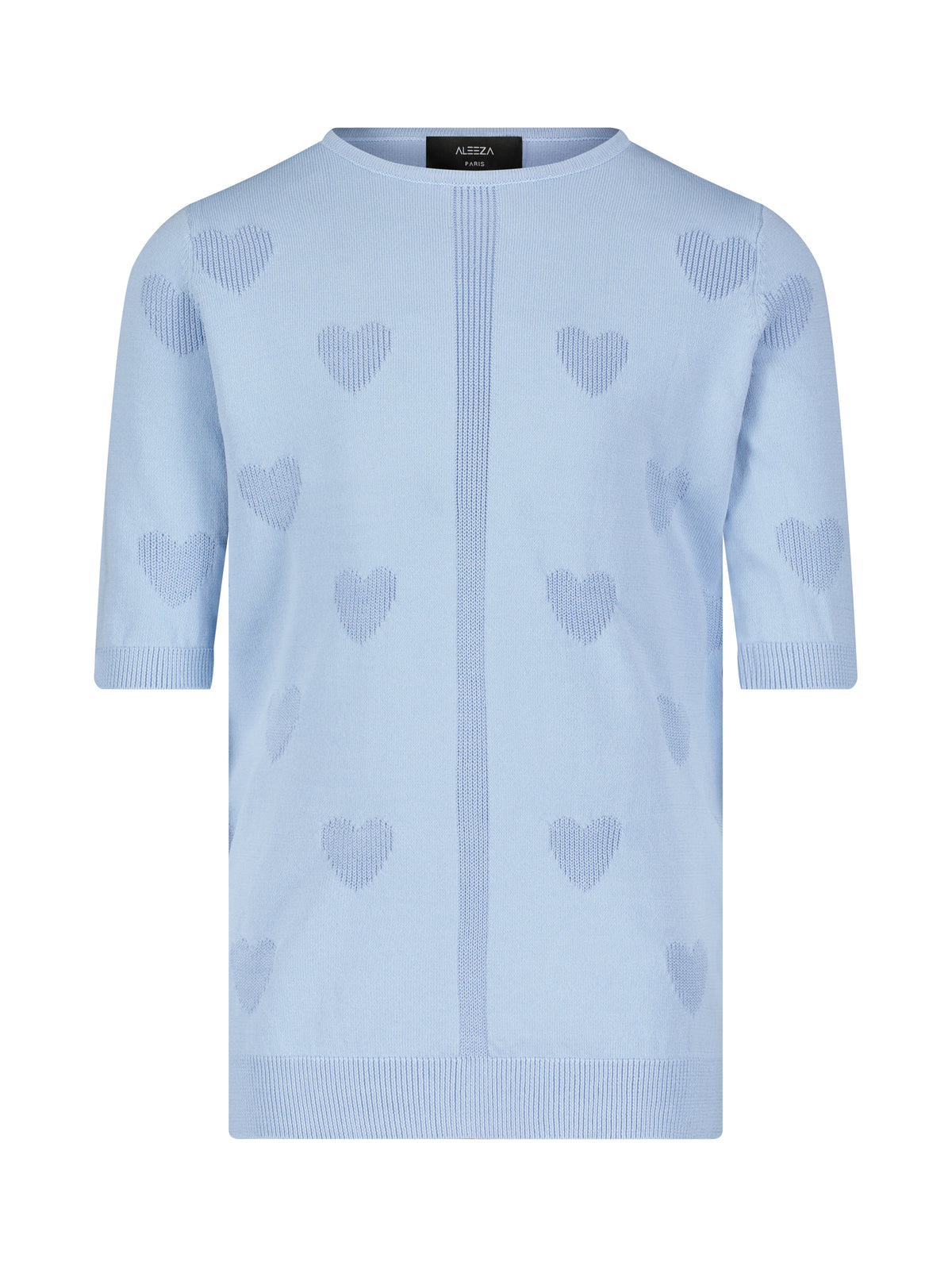 Aleeza Paris Kids Heart Knit Dress Blue – modest dress in Blue
