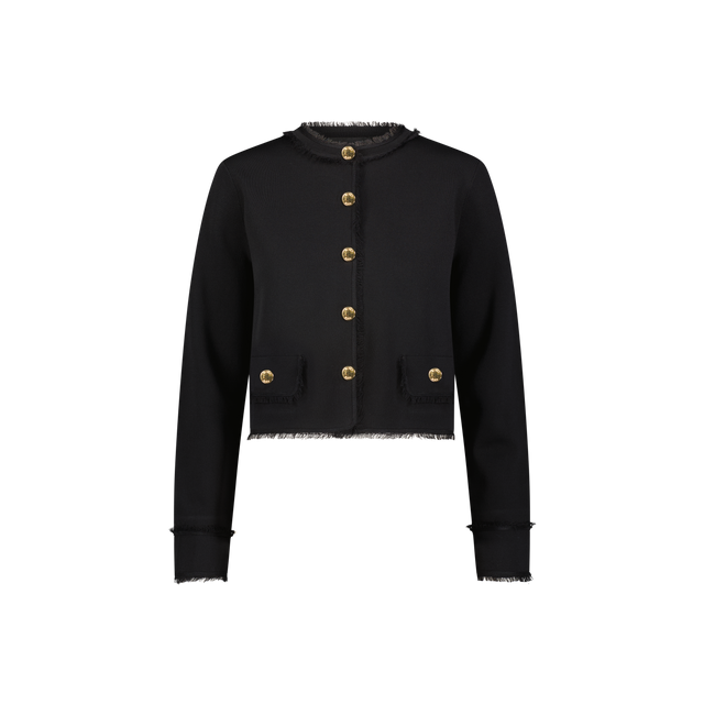 Cropped Button Jacket With Gold Accents