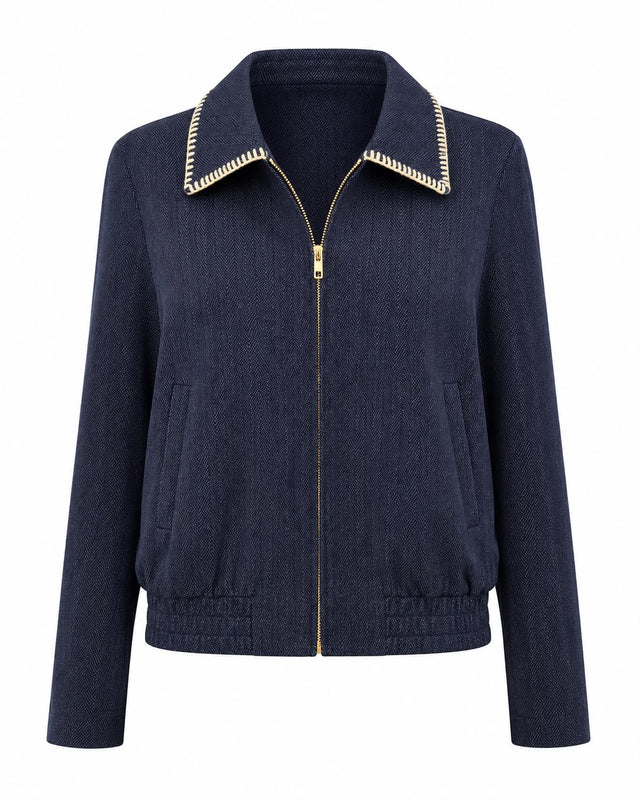 Tailored Herringbone Bomber