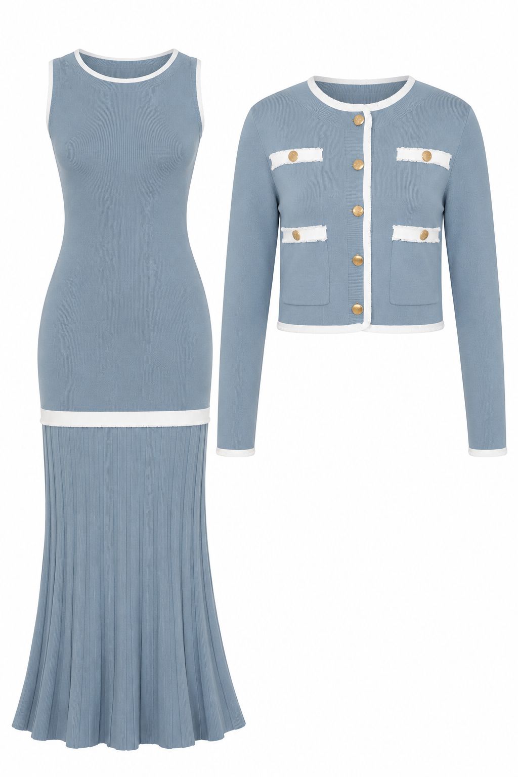 Sculpted Rib Knit Two-Piece