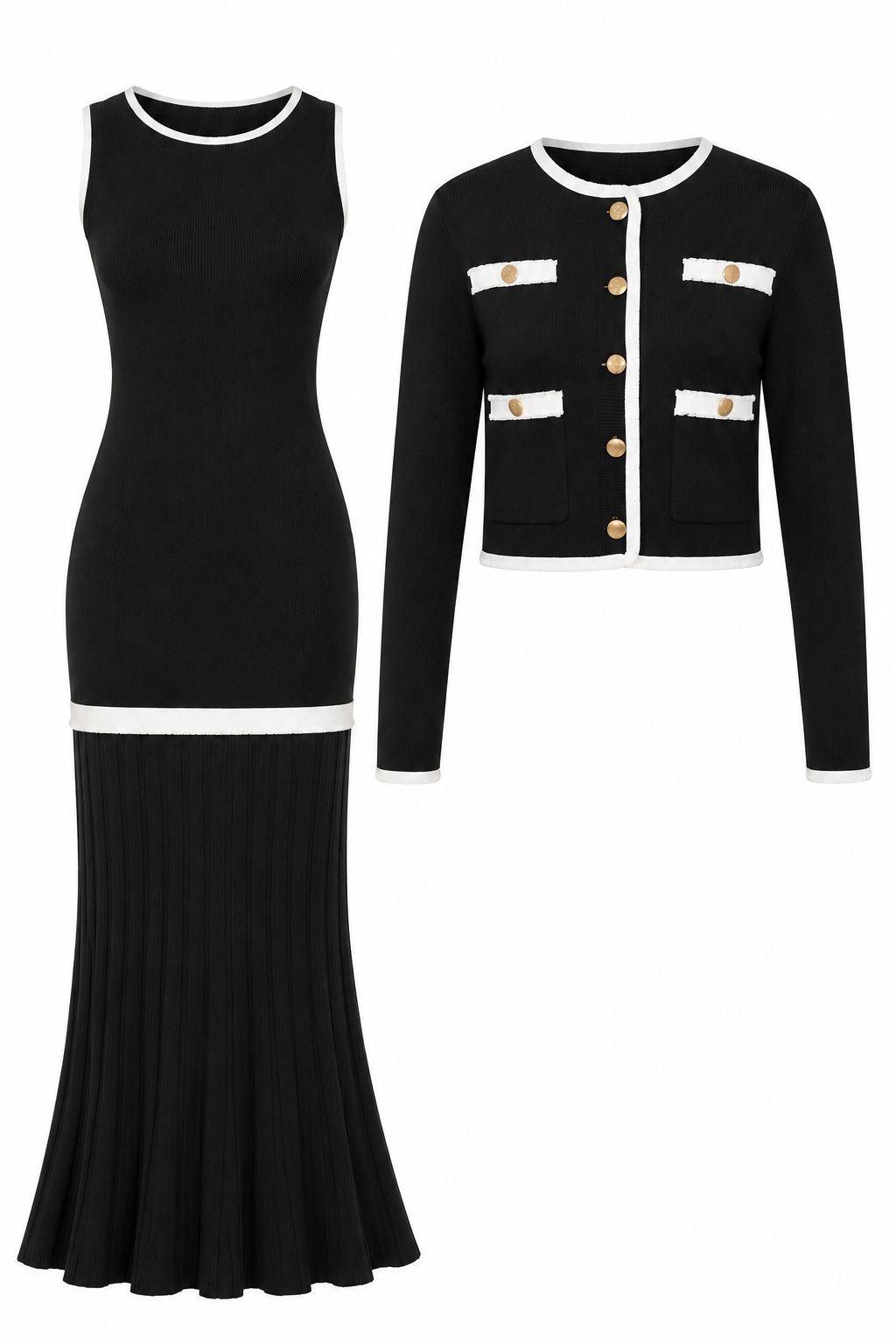 Sculpted Rib Knit Two-Piece