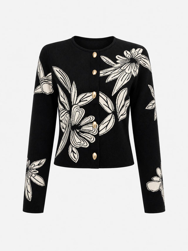 Sketch Floral Knit Top