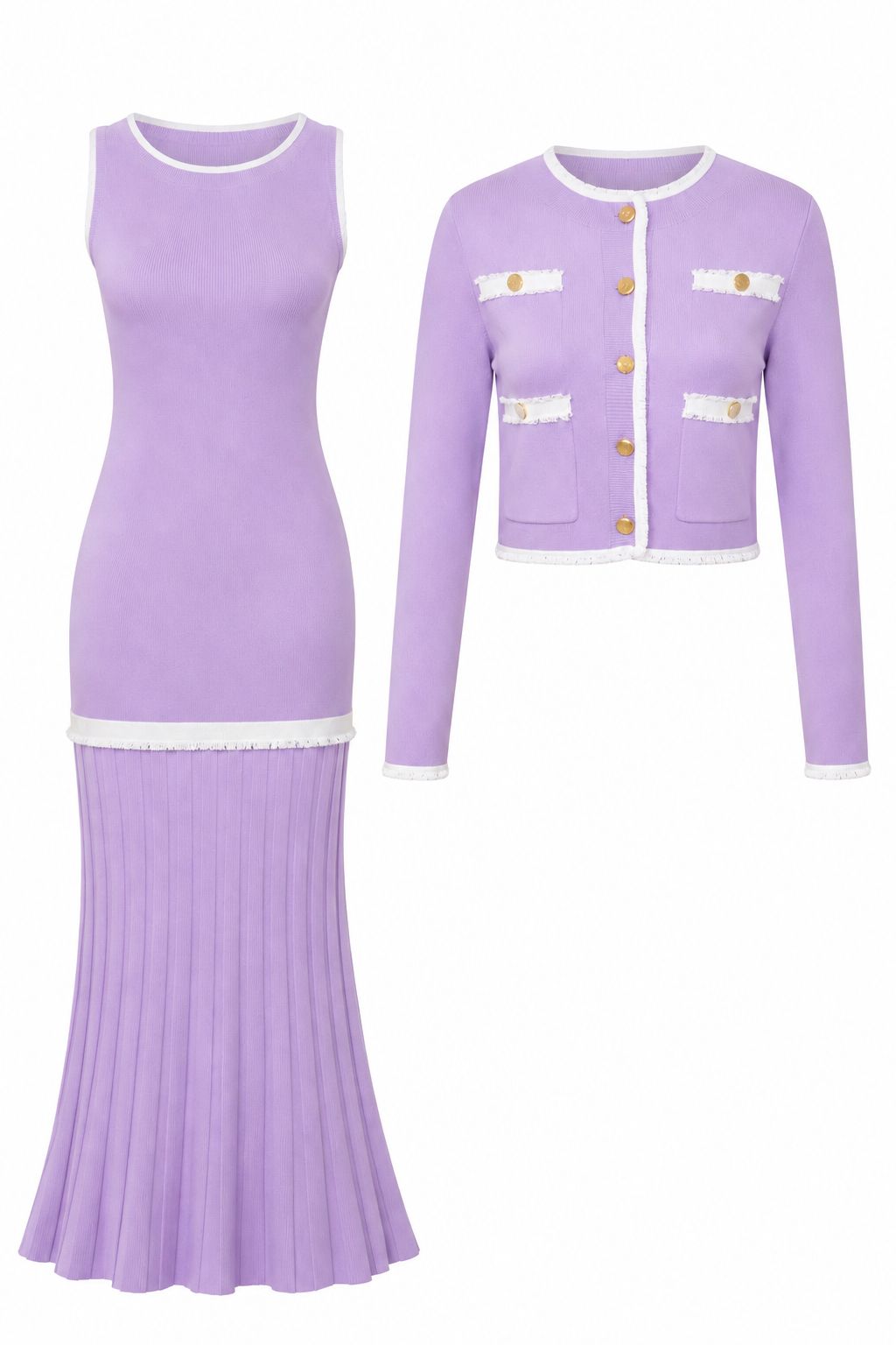 Sculpted Rib Knit Two-Piece