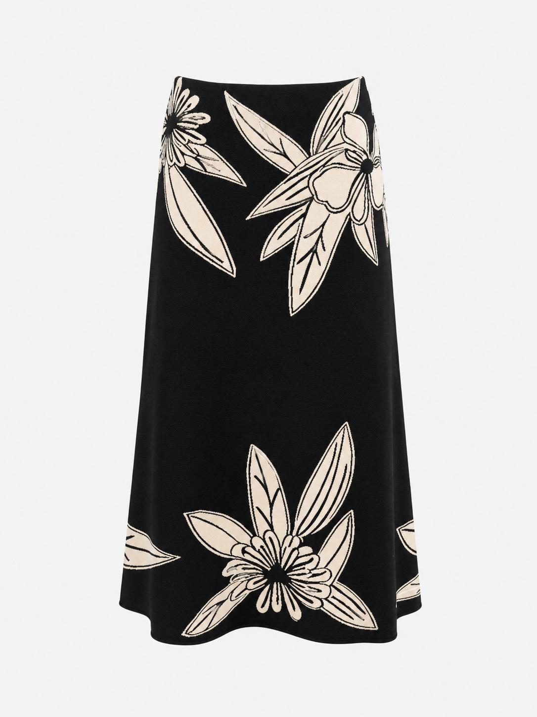 Sketch Floral Knit Skirt