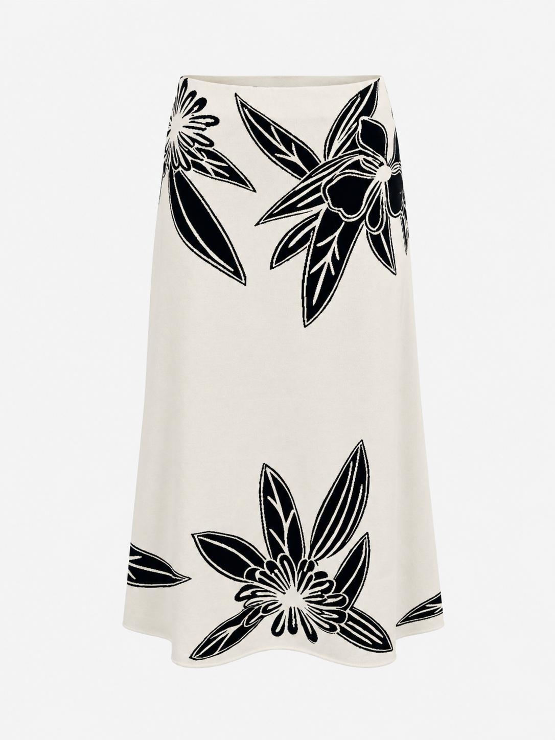 Sketch Floral Knit Skirt