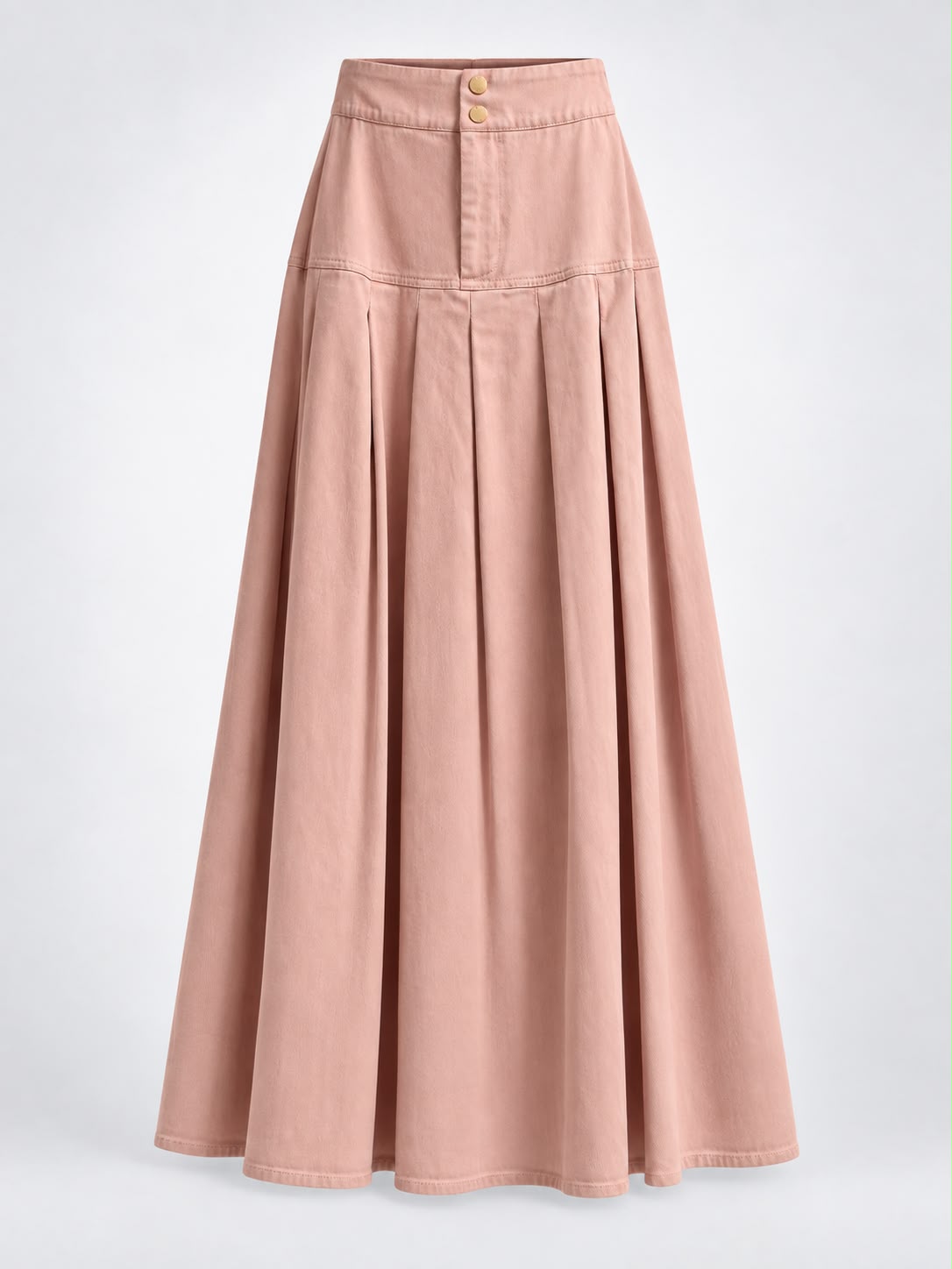 Denim Pleated Skirt
