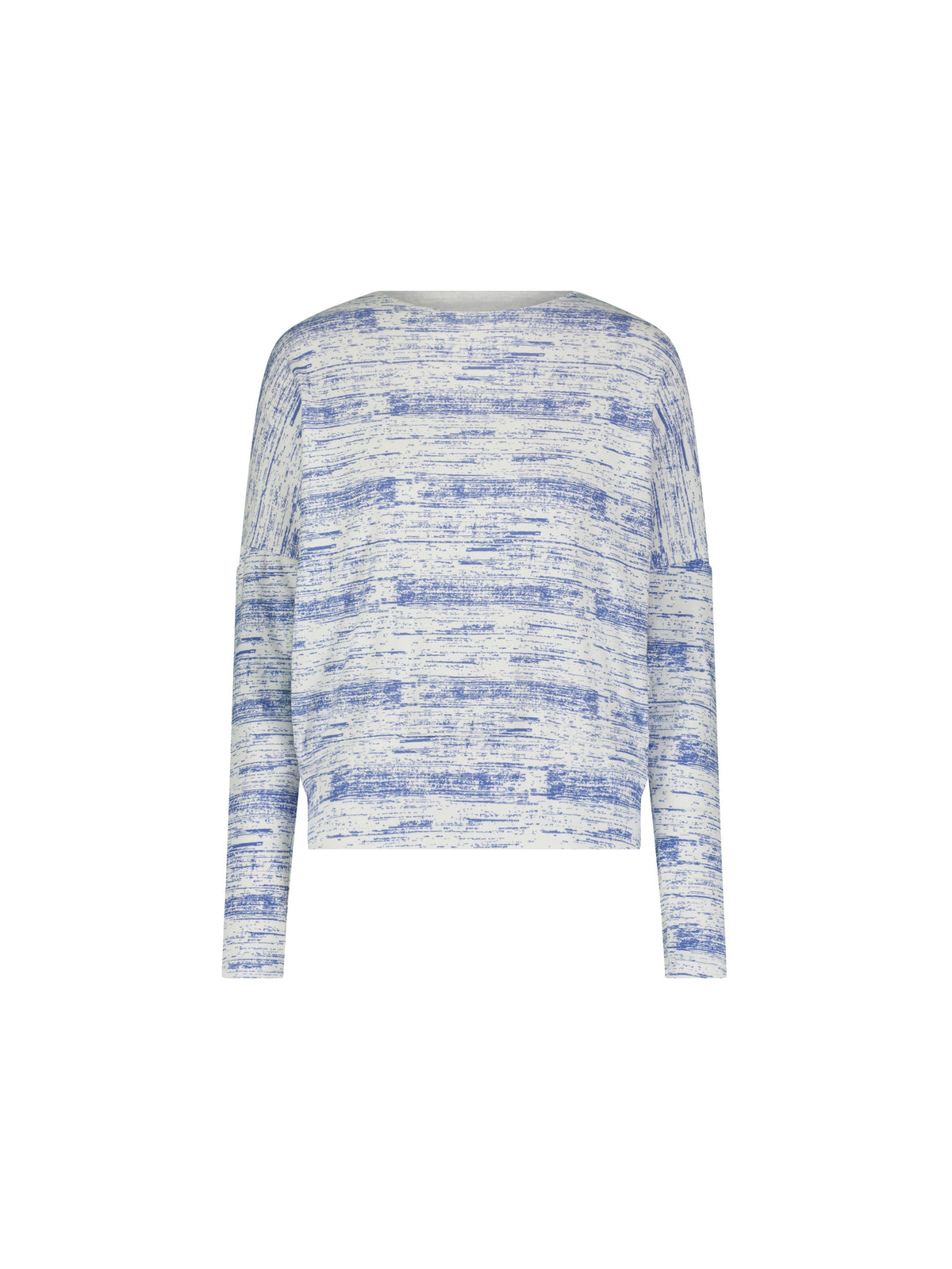 Aleeza Paris Abby Dolman Brick T-Shirt – modest top in Ivory, Blue Print